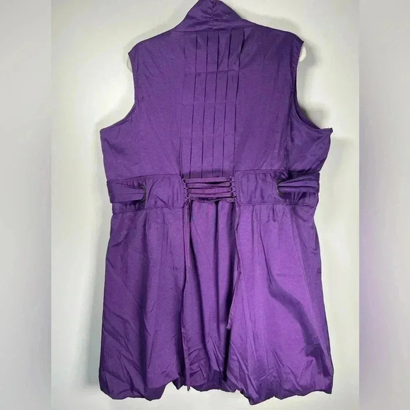 House of Dereon Sleeveless Belted Purple Dress Bubble Hem Pockets Womens Size 3X - Picture 7 of 13